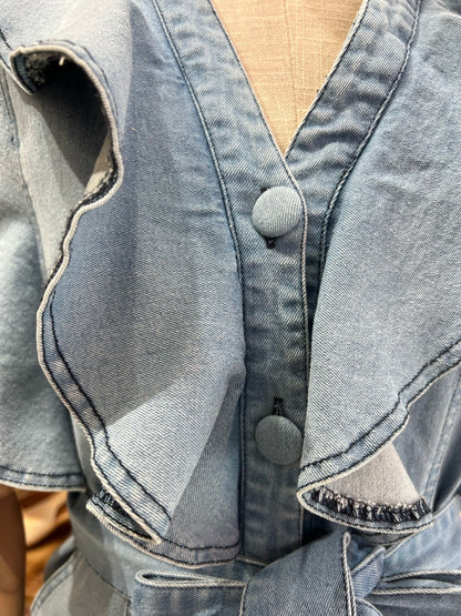 Combinaison Denim Volants – Bleu Clair