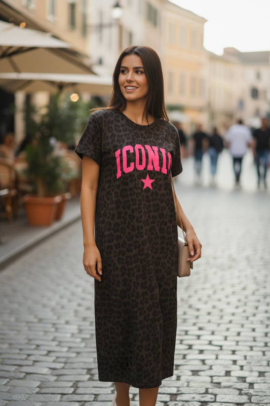 Robe T-shirt Iconic Léopard