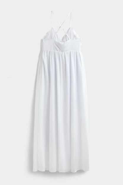 Robe Longue Dos Croisé CHERAZADE - BLANCHE
