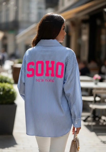 Chemise rayée SOHO – Coupe oversize tendance