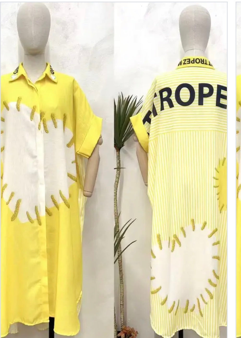 ROBE ST TROPEZ  Oversize jaune