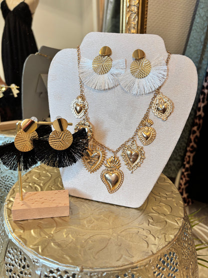 Boucles D'oreilles BOHEME - OR/BLANCHE