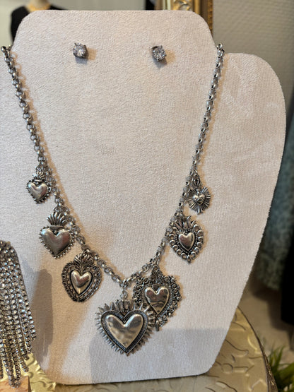 Collier pendentif Cœur LOVE - ARGENT