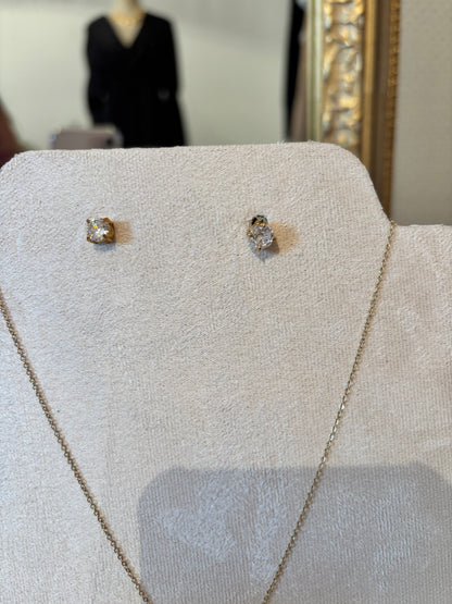 Boucles d'oreilles clous zirconium SWANN - OR