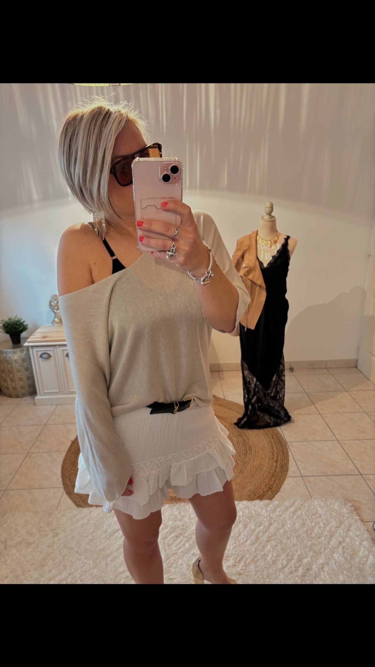 Pull Maille Col V Manche Longue En Modal CHARLENE - DISPO en PLUSIEURS COULEURS 👇🏼