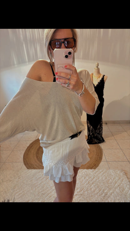 Pull Maille Col V Manche Longue En Modal CHARLENE - DISPO en PLUSIEURS COULEURS 👇🏼