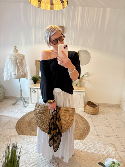 Pull Maille Col V Manche Longue En Modal CHARLENE - DISPO en PLUSIEURS COULEURS 👇🏼