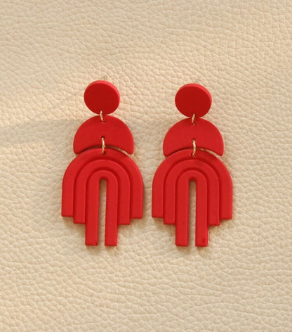 Boucles d’oreilles ROUGE & KAKI