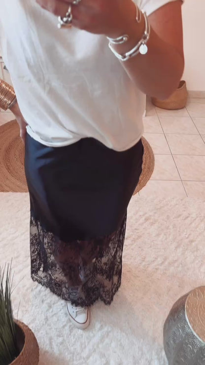 Jupe Satine dentelle ANGELIQUE - NOIR